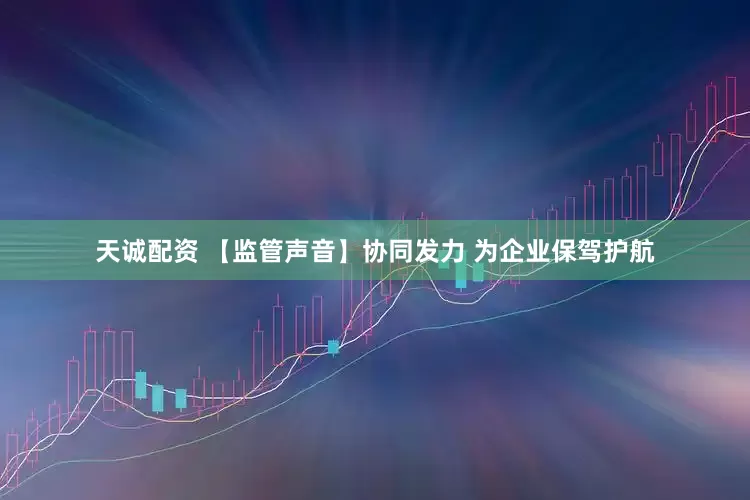 天诚配资 【监管声音】协同发力 为企业保驾护航